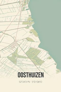 Vintage landkaart van Oosthuizen (Noord-Holland) van Rezona