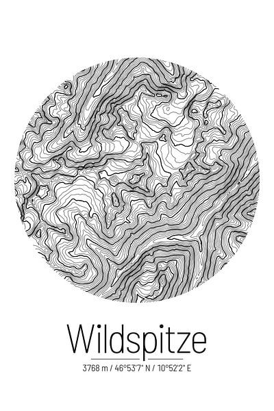 Wildspitze | Landkarte Topografie (Minimal) von ViaMapia