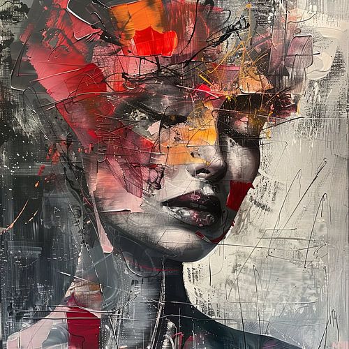 absurd abstract vrouwenportret