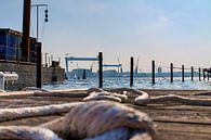 Bouwplaats in de haven van Kiel met zicht op de Baltische Zee van MPfoto71 thumbnail