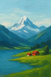 Swiss abstract landscape painting. by Johannes