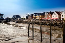 Ebb tide in Husum inland port by Alexander Wolff