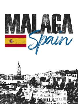 Malaga Spanje van Printed Artings
