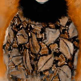 Portret van Johanna Staude in het bruin, naar het werk van Gustav Klimt van MadameRuiz