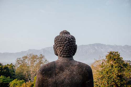 Buddha statue at the Borobudur, Indonesia