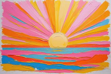 Warme Strahlen über blauen Wellen von Art & Soul Creations