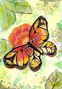 Monarchvlinder op Bloem van Sebastian Grafmann