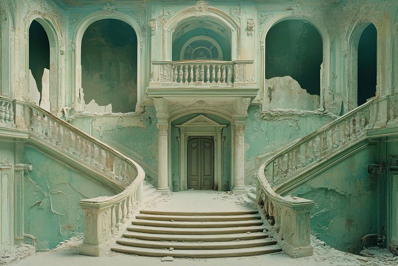 Abandoned staircase in old villa by Art & Soul Creations