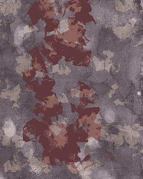 Moderne abstracte kunst in warm bruin op taupe grijs van Dina Dankers