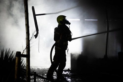 Feuerwehrmann bei der Arbeit