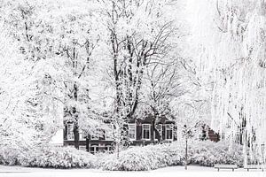 Gefrorene Winterlandschaft im Stadtpark von Kampen