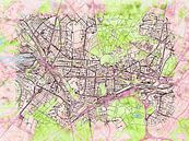 Kaart van Karlsruhe in de stijl 'Soothing Spring' van Maporia thumbnail