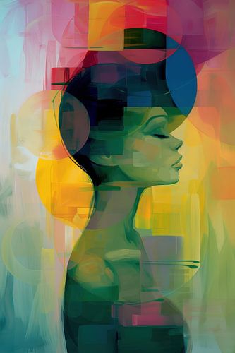 Kleurrijk vrouwen portret