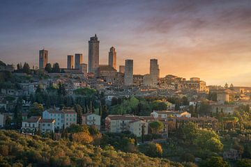 De middeleeuwse torens van het dorp San Gimignano van Stefano Orazzini