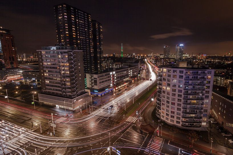 Lighttrails in Rotterdam par René Rollema