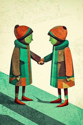 Kinderen in kleurrijke stijl