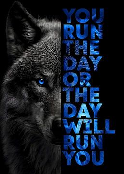 Wolf Diermotivatie Blauw van Quotes Motivation