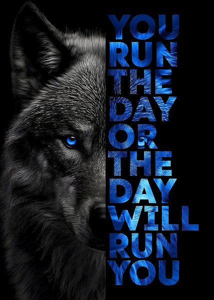 Wolf Diermotivatie Blauw van Quotes Motivation