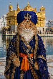 Der Sikh-Krieger Jack, der Maine-Coon-Kater Maharaja. von Robert Jan Smit