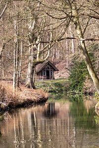 Eine Hütte im Wald