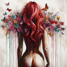 Scharlachroter Schmetterlingsrücken von Chromatic Fusion Studio