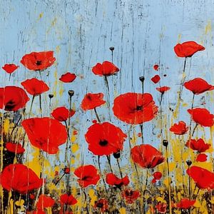 Poppy Field in Summer Breeze van Color Square