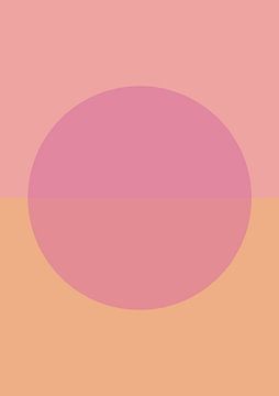 Gradiënt in roze en oranje / geel van Studio Allee