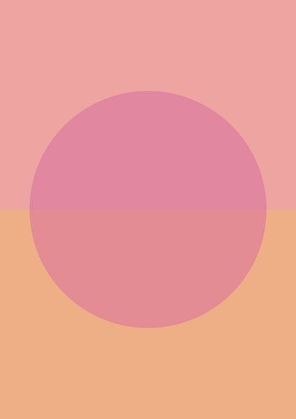 Gradiënt in roze en oranje / geel van Studio Allee
