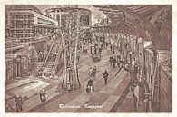 Vintage-Postkarte: Rotterdamer Koopgoot von Frans Blok Miniaturansicht