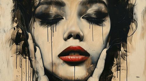 abstract vintage vrouwen gezicht