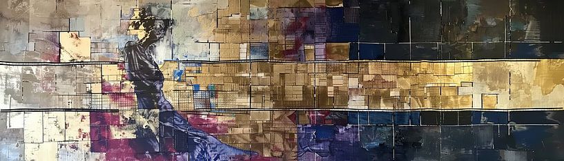 Frau Golden Blue | Stille Ouvertüre von Kunst Laune