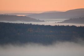 A mist on an autumn morning by Claude Laprise
