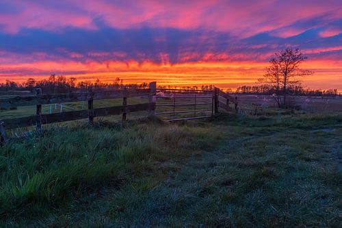 Sunset in early spring Meppel Drenthe