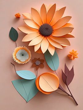 Paper Flowers Still Life I by Arjen Roos