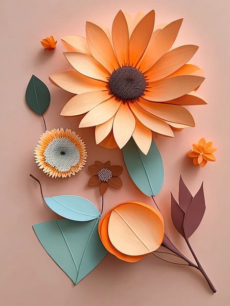 Paper Flowers Still Life I