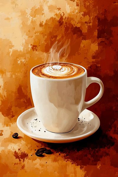 eine heiße Tasse Kaffee oder Cappuccino Illustration von Egon Zitter