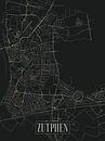 City map Zutphen - City - Dark variant - Gelderland Map by Locus Studio thumbnail