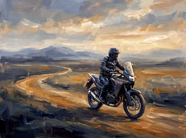 Honda XL750 Transalp at Golden Dusk