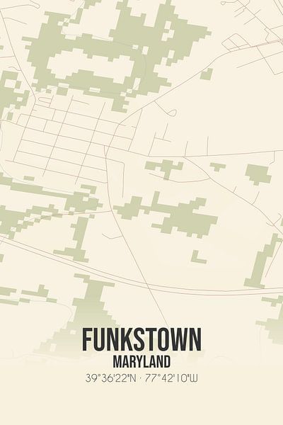 Carte ancienne de Funkstown (Maryland), USA. par Affiches de lieux