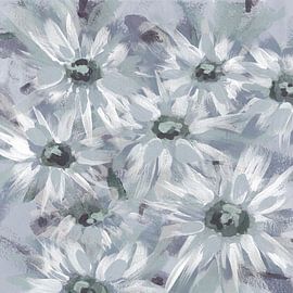 Petites marguerites bleu pâle sur Lori Ann Folz