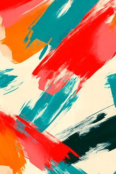 Coloured brushstrokes - abstract and lively by Poster Art Shop