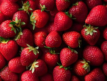 Bright red strawberries with natural freshness