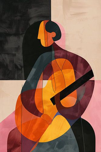 Abstract Persoon met Kleurrijk Geometrische Vormen