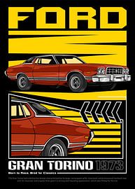 Ford Grand Torino Muscle Car sur Adam Khabibi