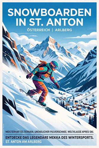 Snowboarding in St. Anton by Theodor Decker