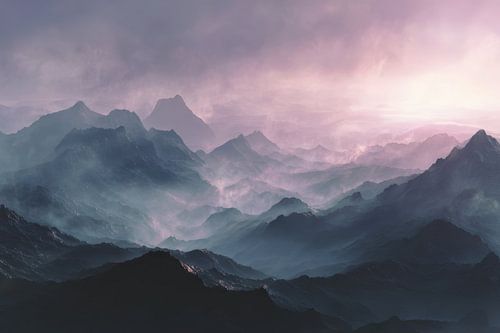 Silence rose sur les montagnes lointaines