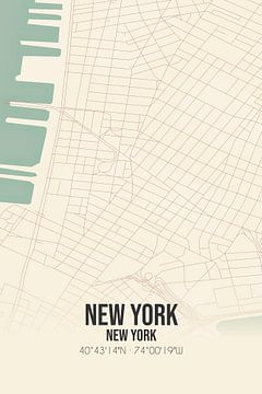 Vieille carte de New York (New York), USA. sur Rezona