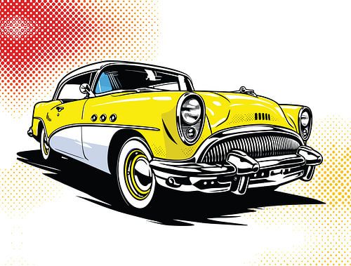 Bright Lemon Auto Pop Art Profiel