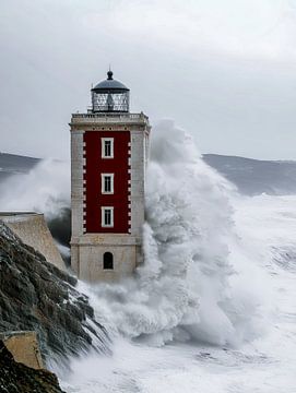 Storm tegen het fort van licht van Klaus Tesching - Art-AI