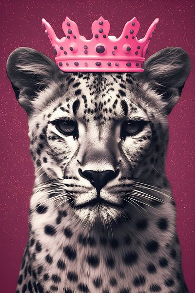 Gepard mit Krone von But First auf Poster Leinwand, Art ArtFrame, und Heroes mehr | Framing
